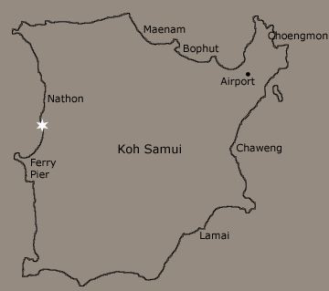 Location map of Alana Villa- private beach house for vacation rental on Koh Samui, Thailand, by Samui Holiday Homes