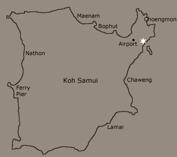 Location map of Baan Kohia- luxury private villa rental on Koh Samui, Thailand, by Samui Holiday Homes