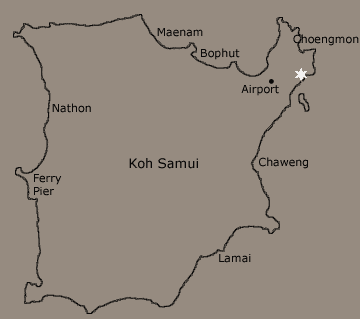 Location map of Motsamot- private villa for holiday rental on Koh Samui, Thailand, by Samui Holiday Homes